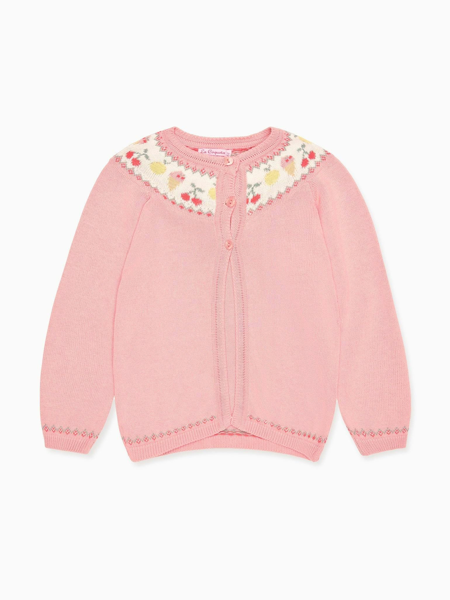 Dusty Pink Helado Cotton Girl Cardigan