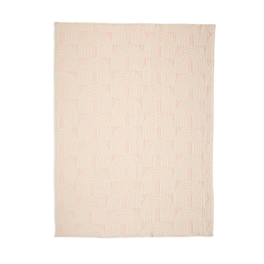 Cotton Jacquard Baby Blanket (Pink Rainbow)