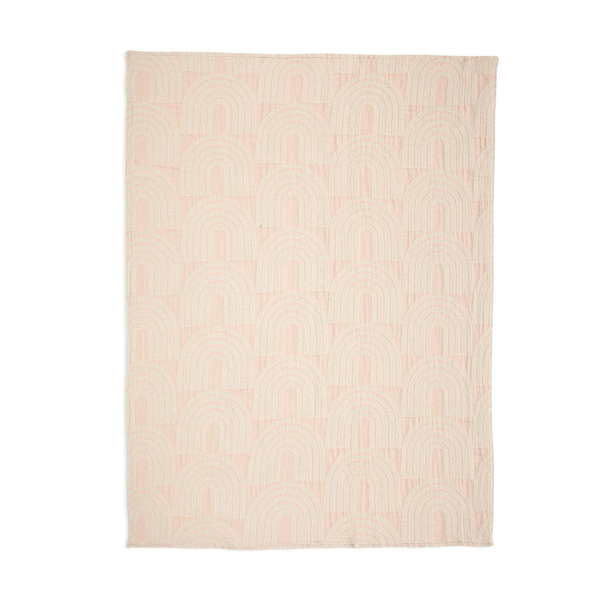 Cotton Jacquard Baby Blanket (Pink Rainbow)