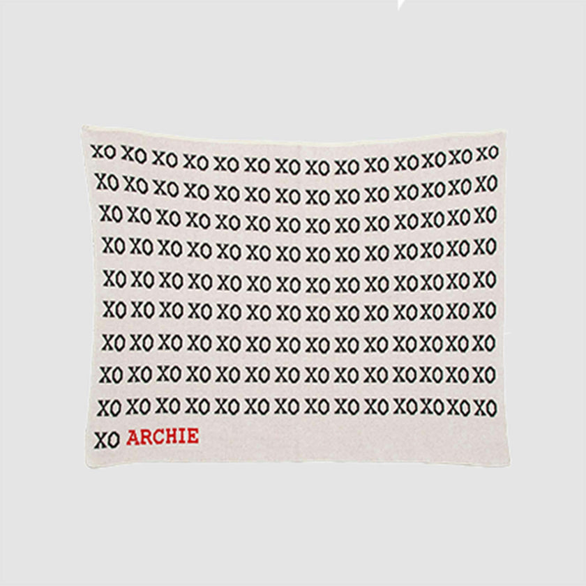 Custom Personalized Baby Sustainable Knit Throw Blanket - Typewriter