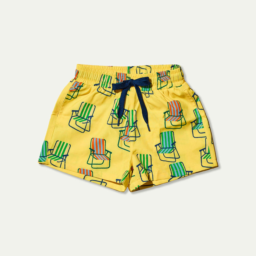 Retro Beach Chair Swim Trunks