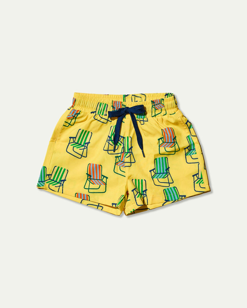 Retro Beach Chair Swim Trunks