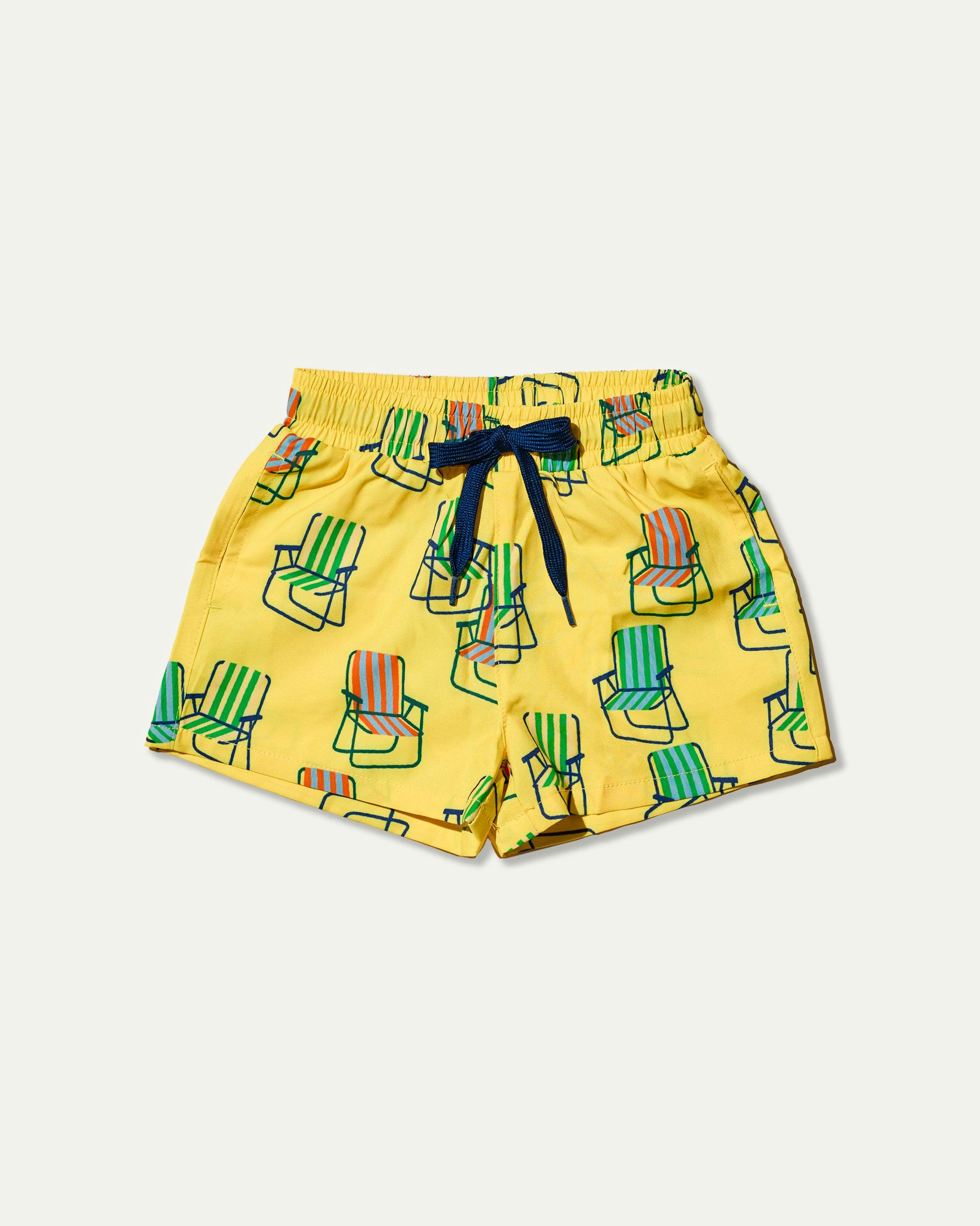 Retro Beach Chair Swim Trunks