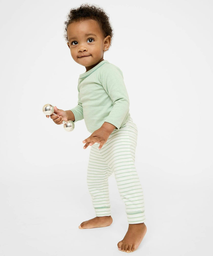 Andy Baby Legging, Dusty Seafoam Mini Stripe