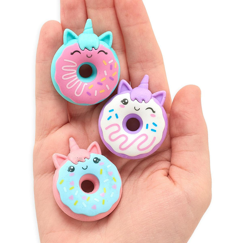 Magic Bakery Unicorn Donuts Scented Erasers - Set of 3