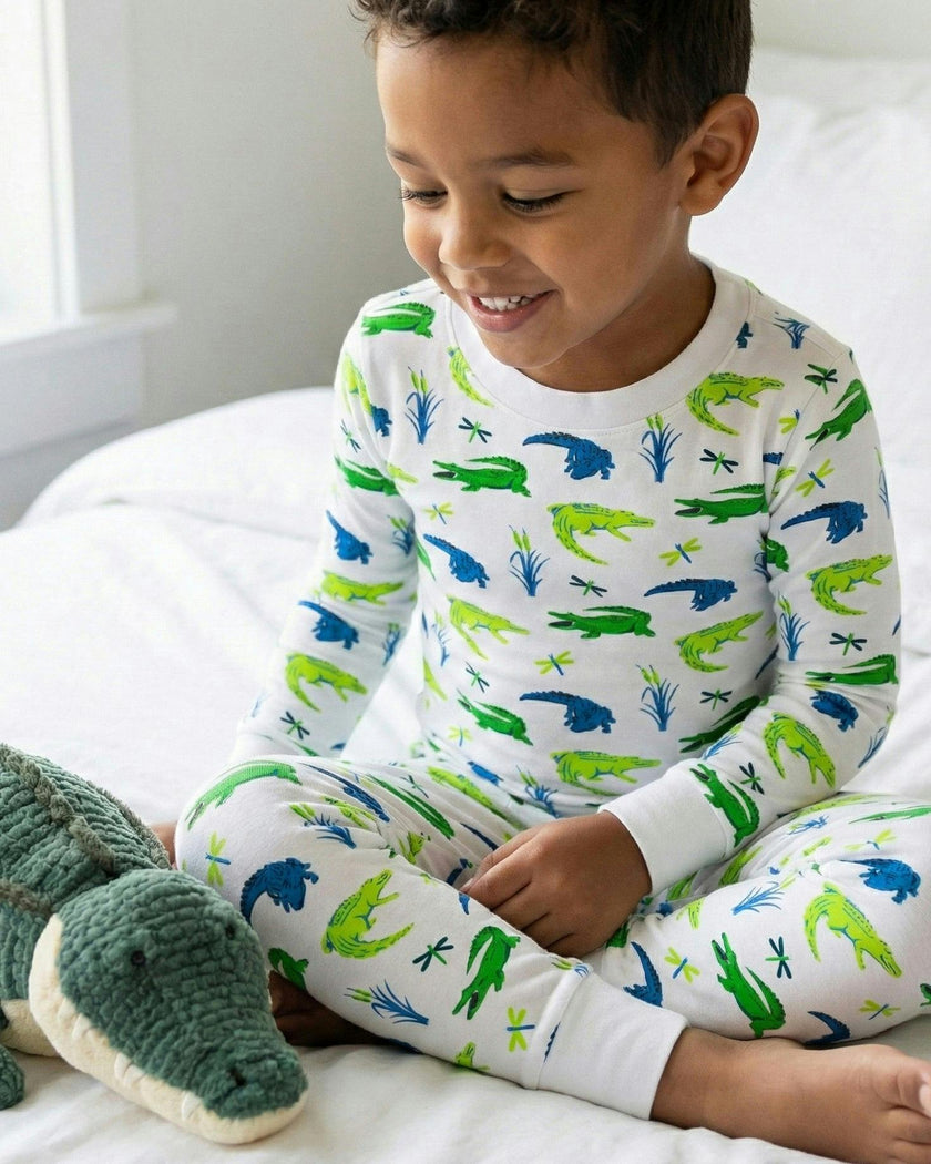 The Organic Long Sleeve Pajama Set [Later Gator]