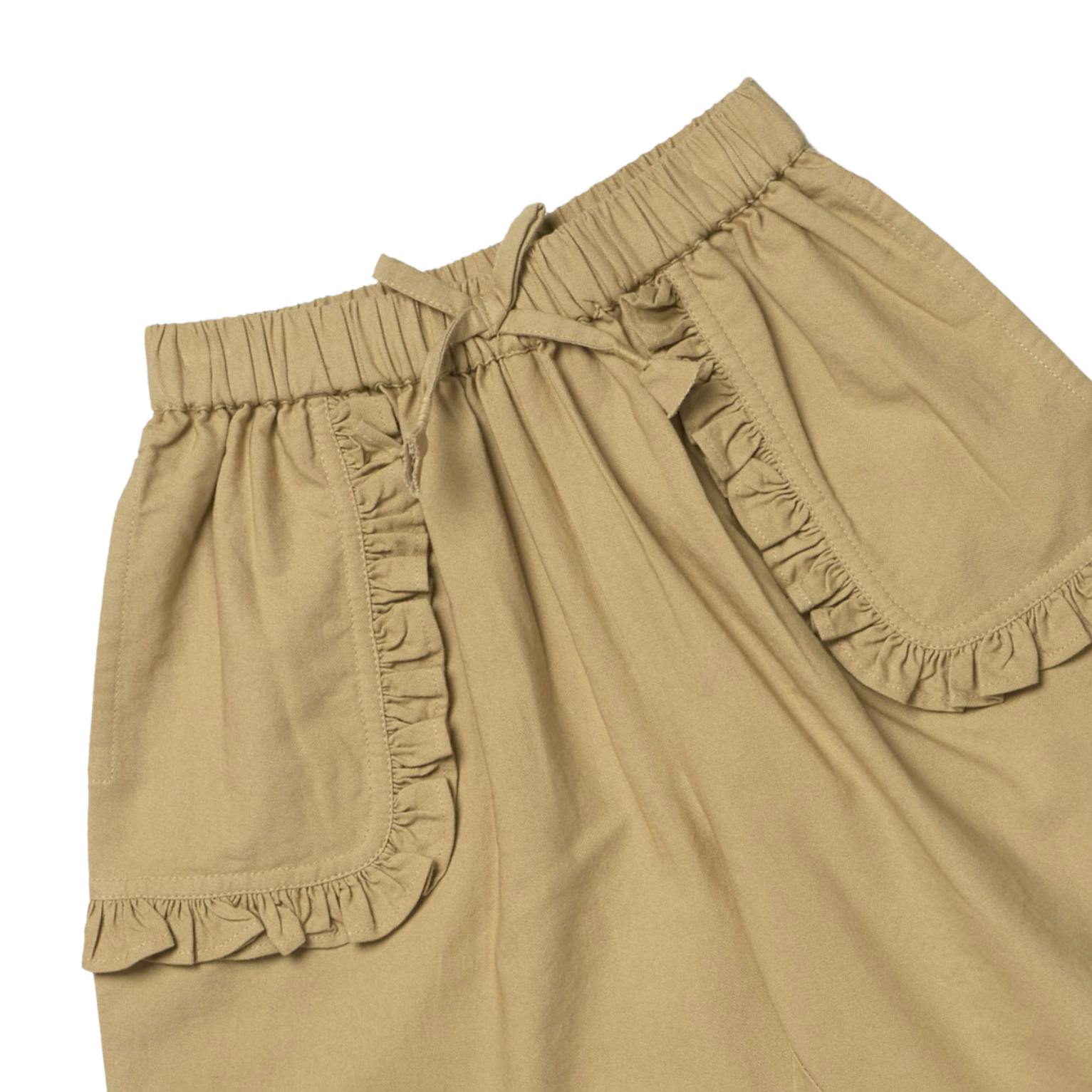 Girls Bailey Ruffle Pant - Khaki