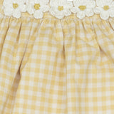 Crochet Daisy Set in Yellow Gingham