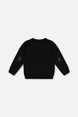Knitted Sweater Black And Mauve