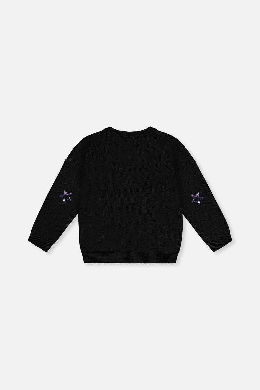 Knitted Sweater Black And Mauve