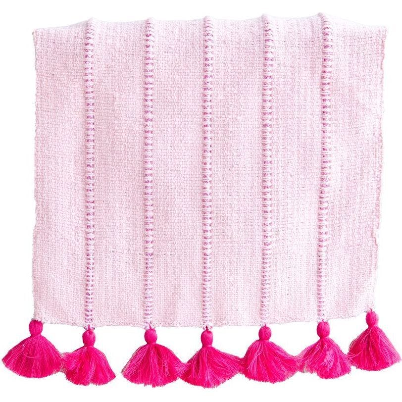 Pink Tasseled Table Runner