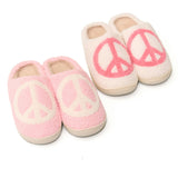 Tweens Plush Slippers with a Peace Design