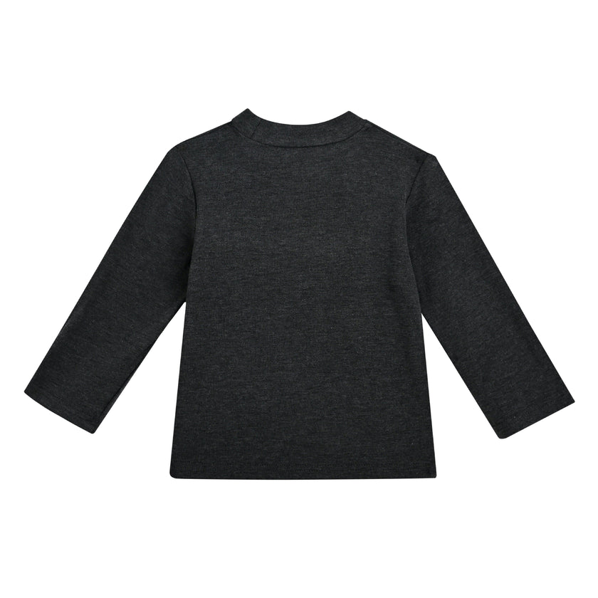Gray Knit Long Sleeve Tee