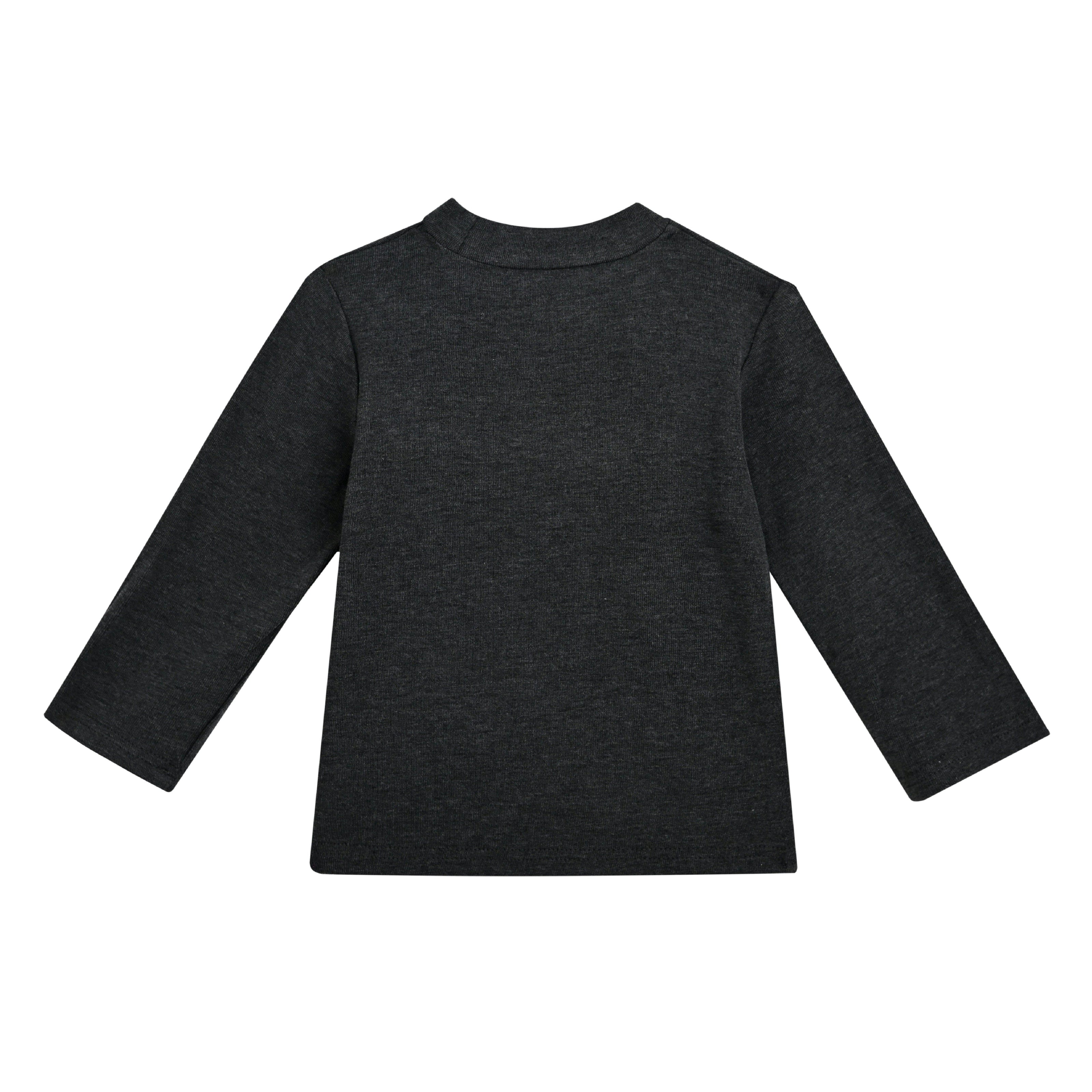 Gray Knit Long Sleeve Tee
