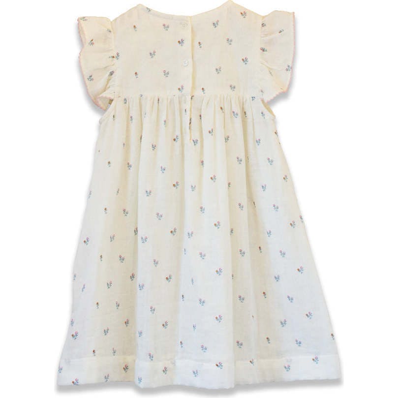 Girls Hannah Dress with Flutter Sleeves | Petit Floret