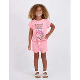 Girls French Terry Top & Short | Glitter Cheetah