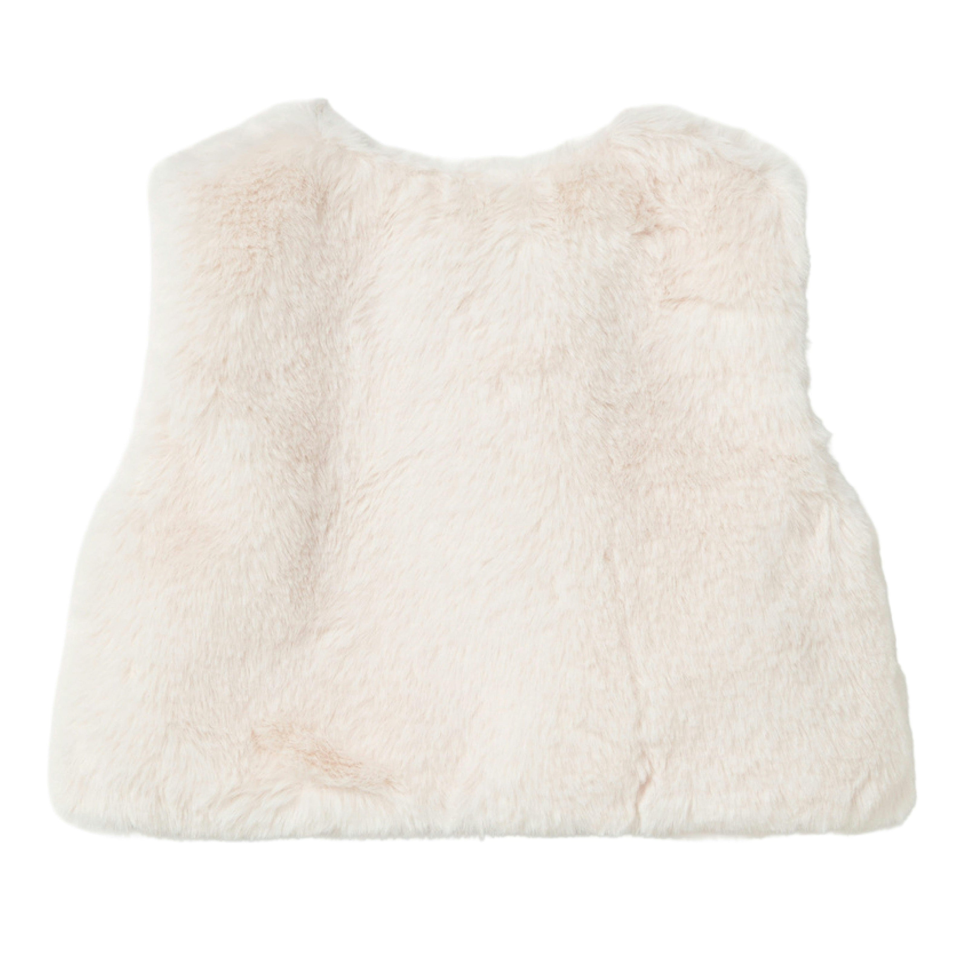 White Faux Fur Vest