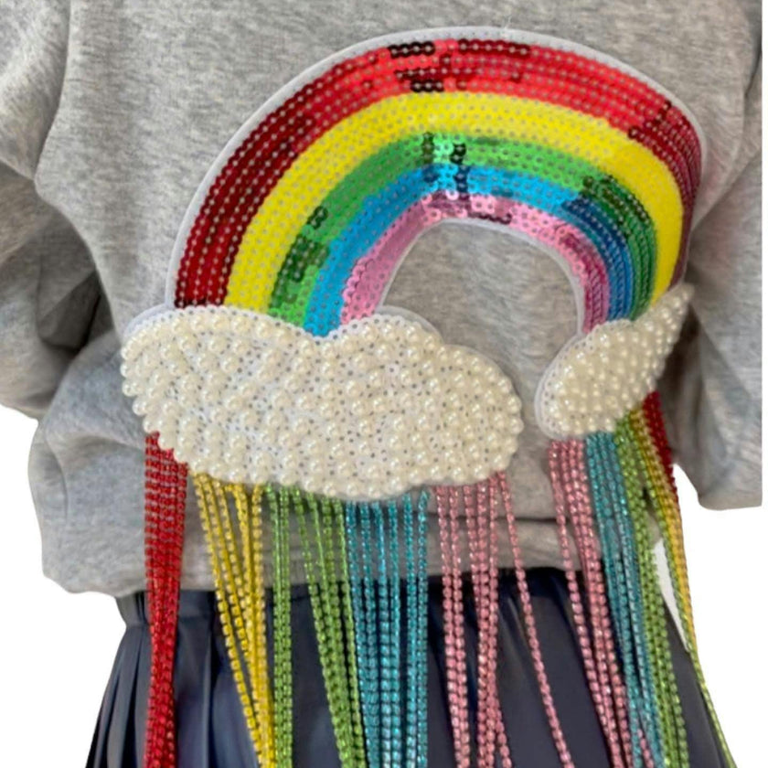 Women's Crystal Rainbow Rain Hoodie