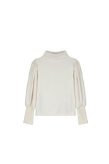 Knit Turtleneck Top Cream