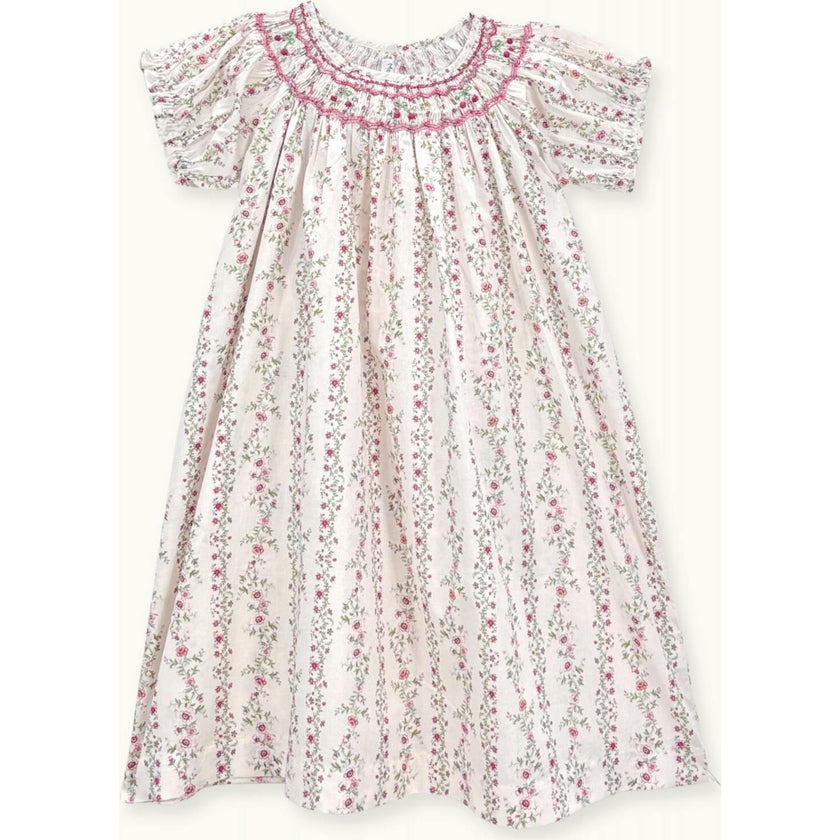 Dress Cherry Hand-Smocked Roses Farandole, Florals