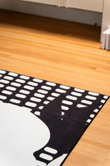 Black and White Abstract Floral Rug by Becca Franks