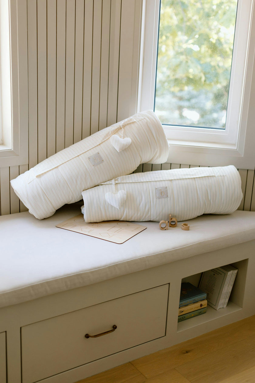 [NEW] XL Organic Nap Mat- Blue Stripe