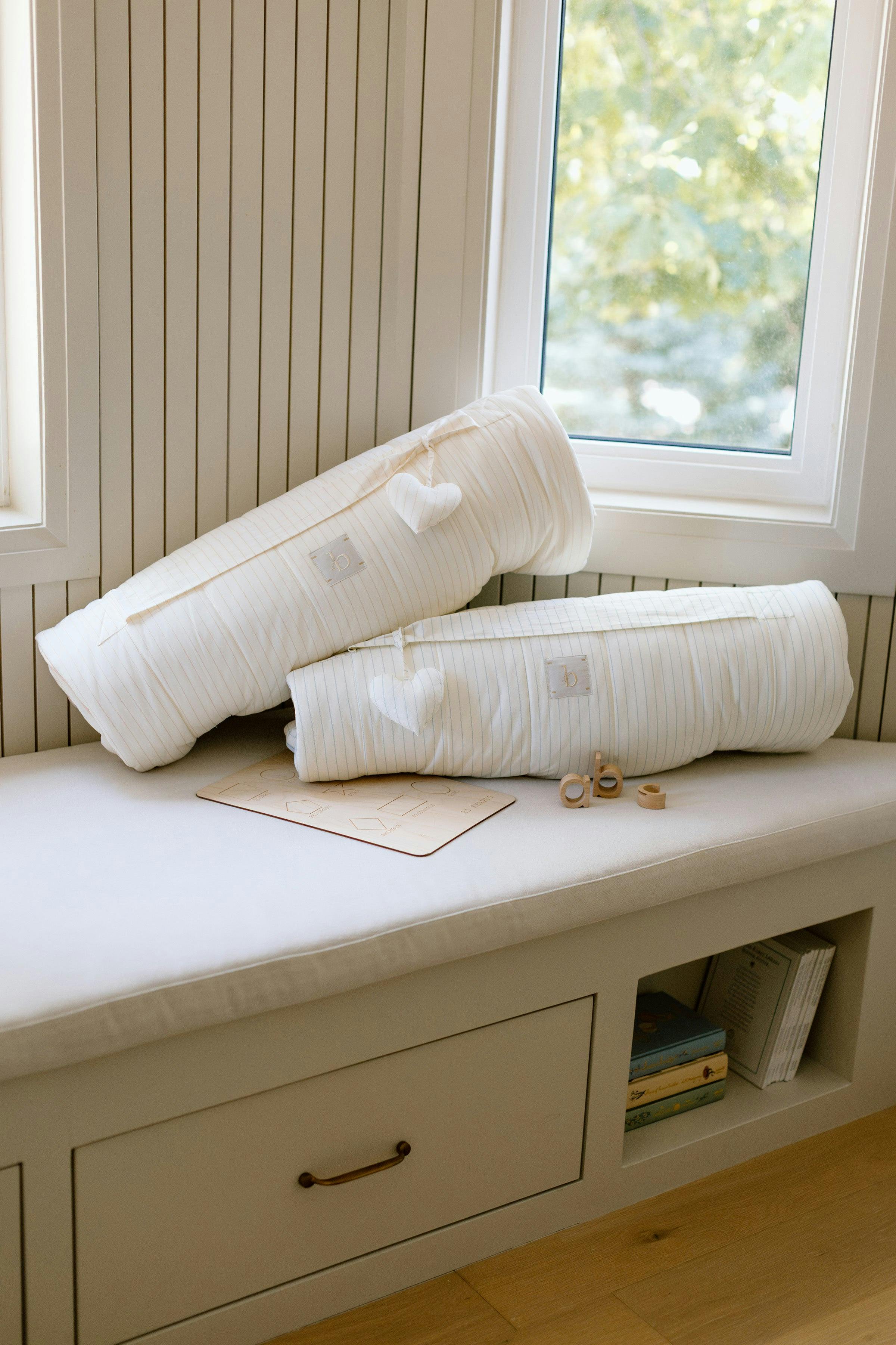 [NEW] XL Organic Nap Mat- Blue Stripe