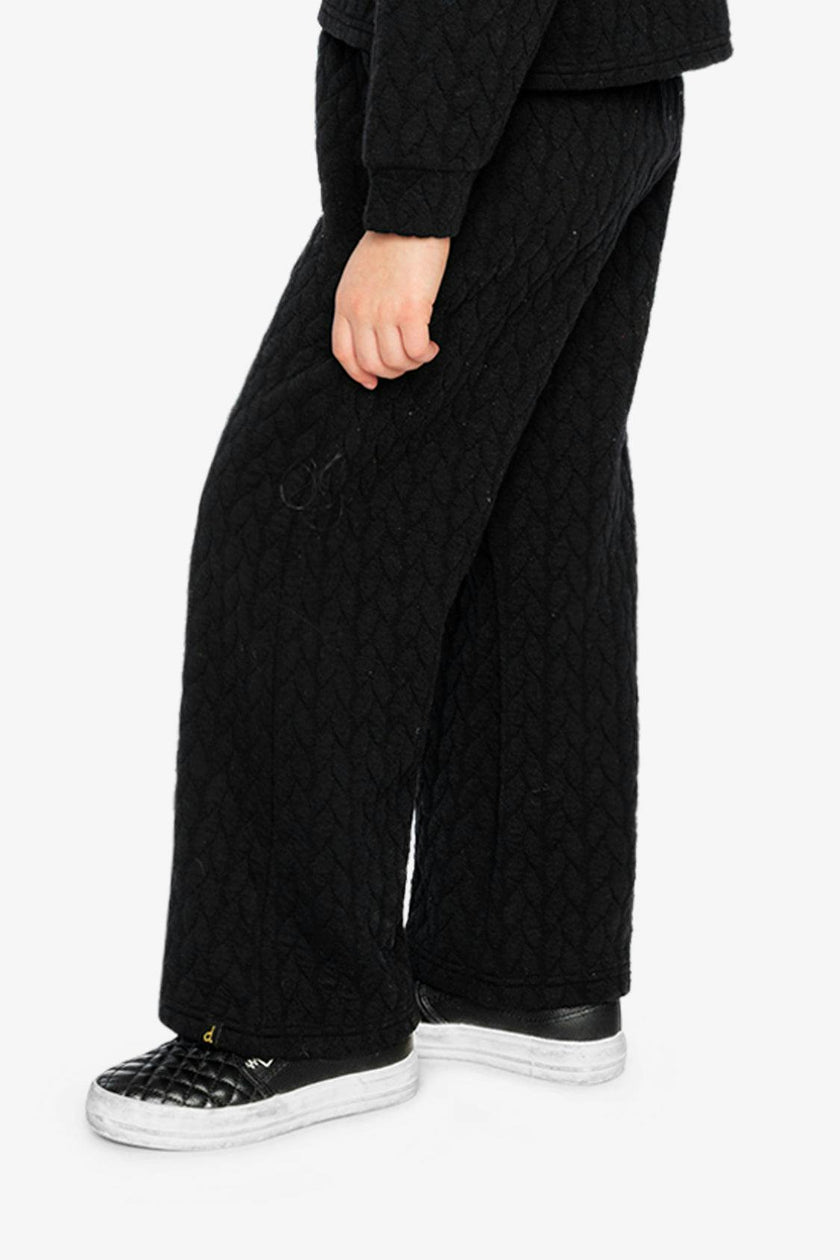 Wide Leg Jacquard Pants Black