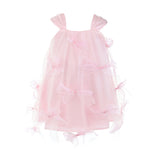 Light Pink Manisa Bow‑Embellished Tulle Dress