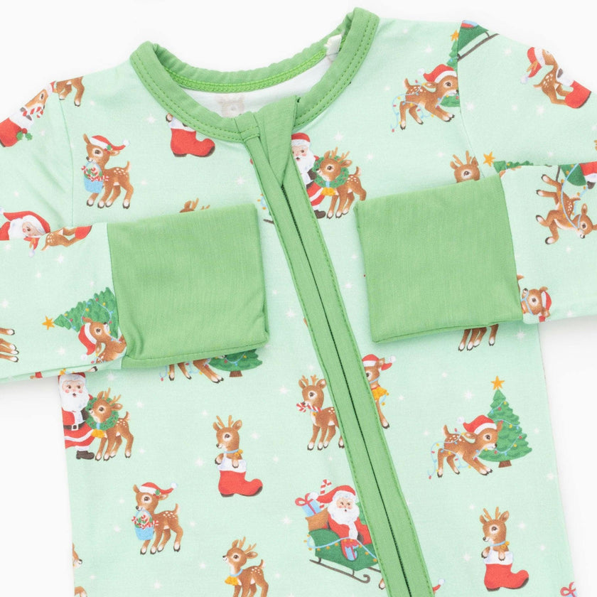 Vintage Reindeer & Santa Uni - Convertible Romper