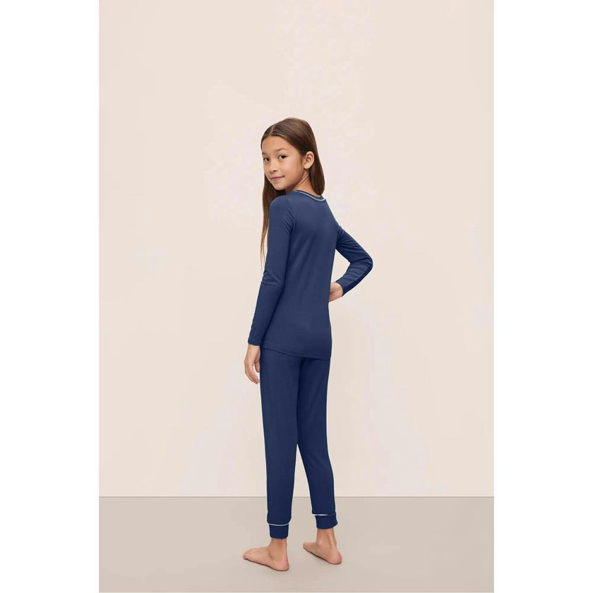 Kids TENCEL Modal Unisex Long PJ Set, Blue