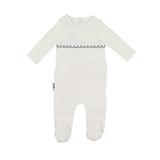 Embroidered Yoke Footie and Beanie Set