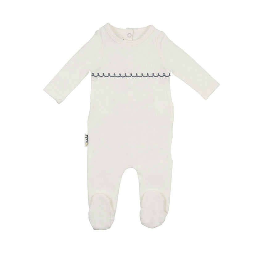 Embroidered Yoke Footie and Beanie Set