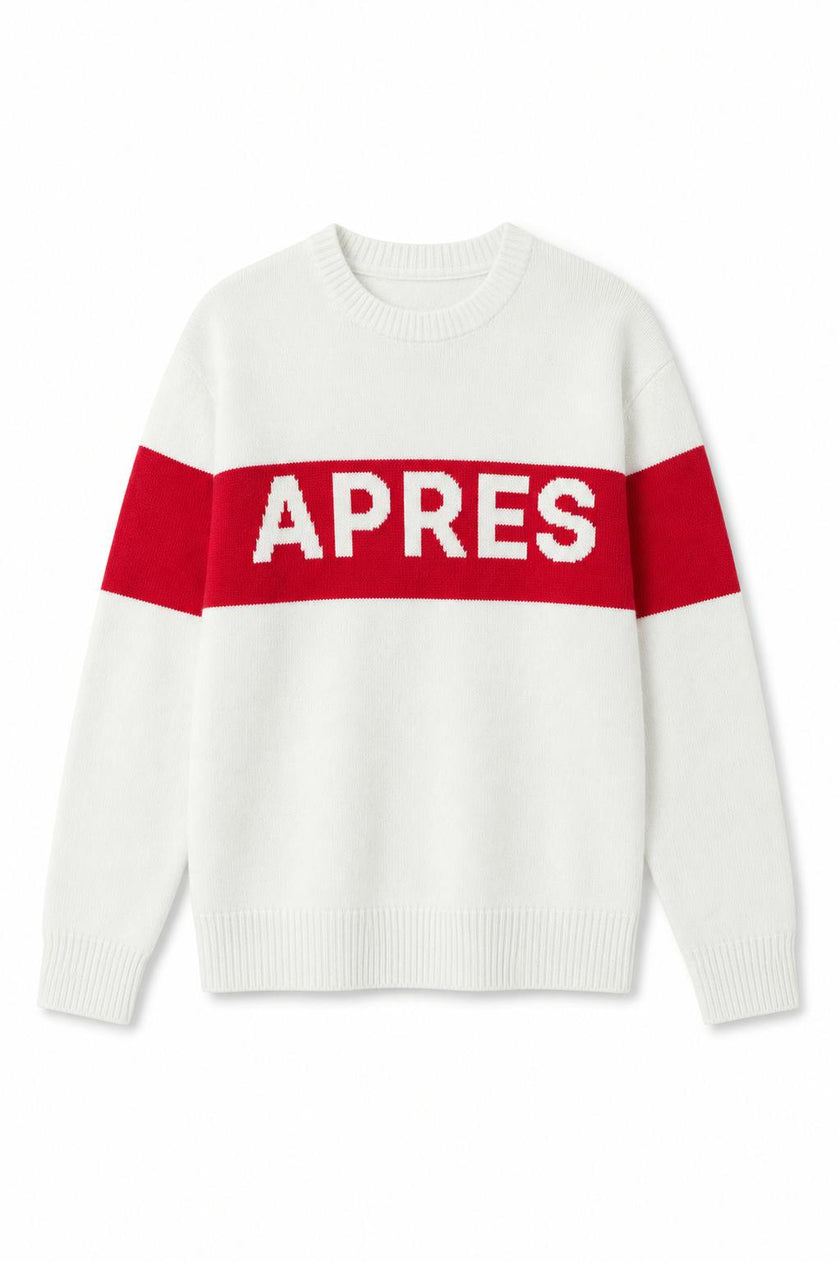 Tiegan Apres Red and White Graphic Sweater