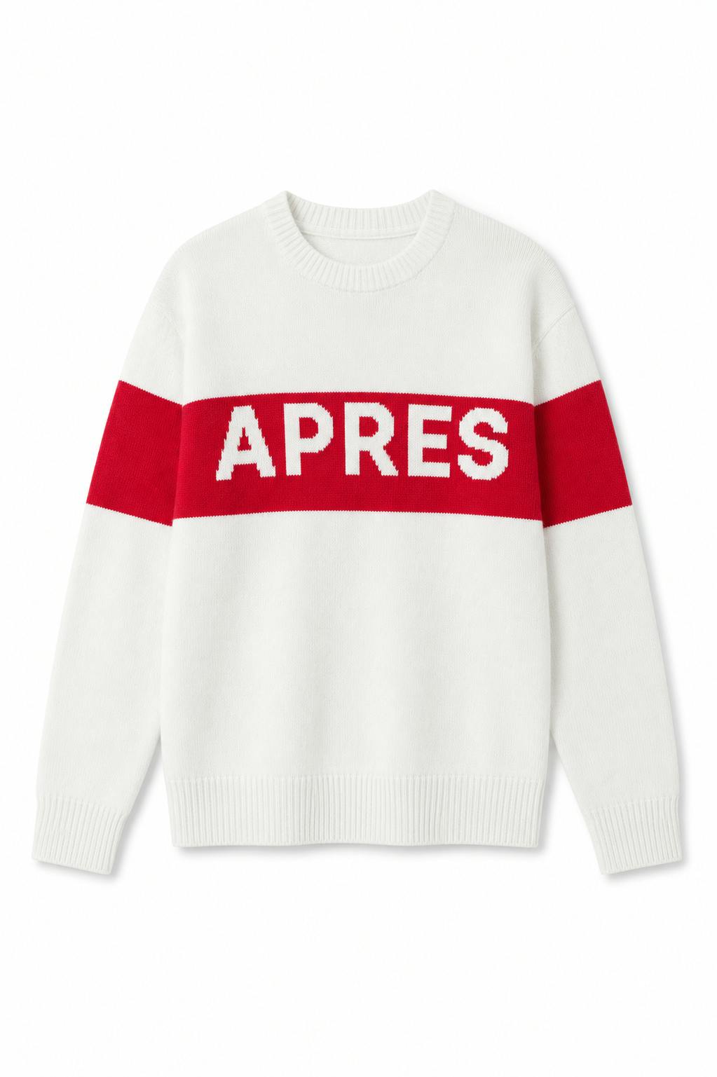 Tiegan Apres Red and White Graphic Sweater