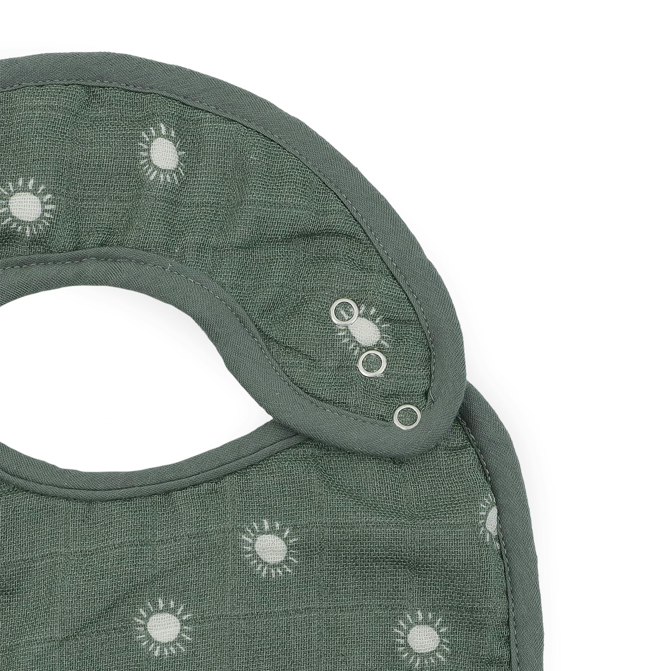 Organic Cotton Muslin Classic Bib 3 Pack - Sage Suns