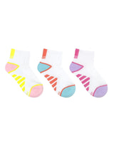 Sue Athletic Assorted Qtr 3pk Sock