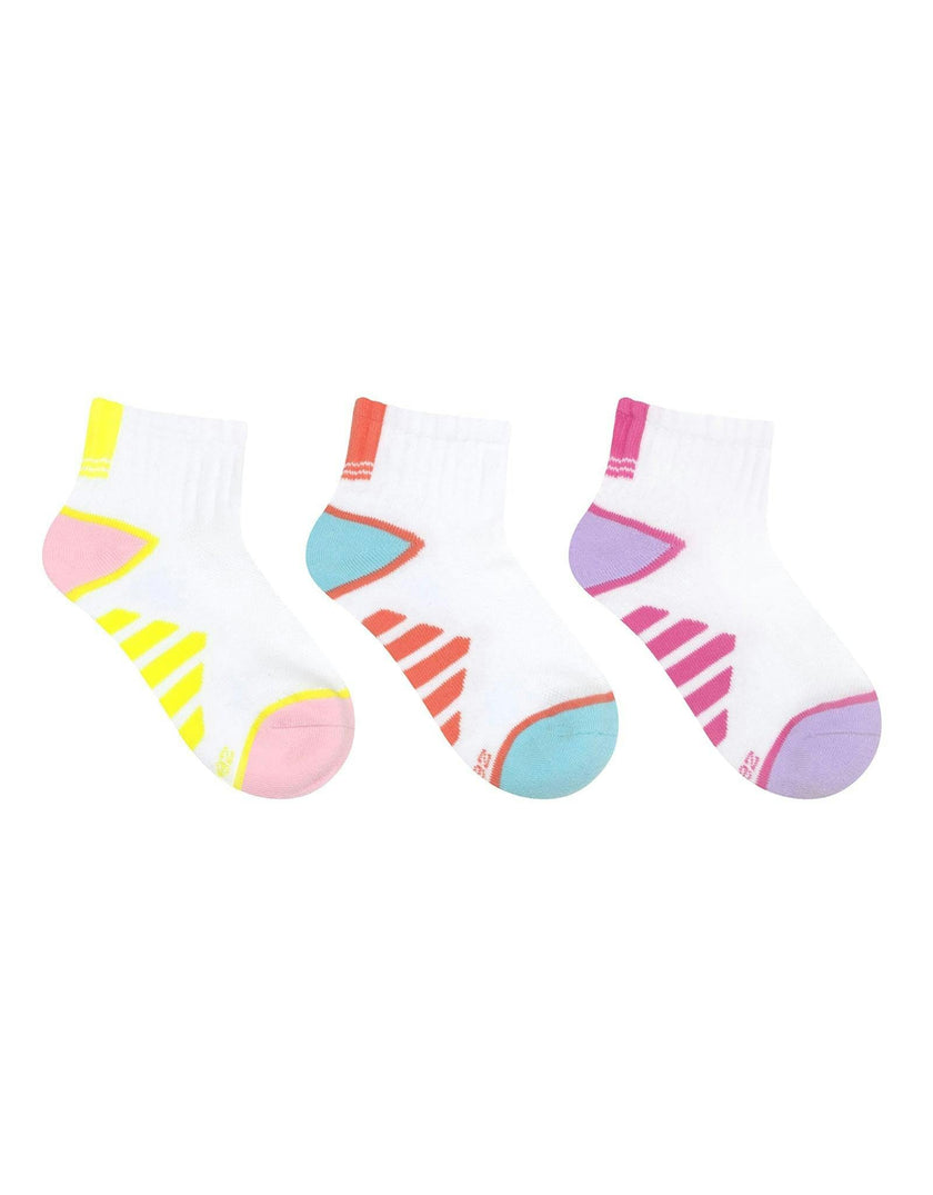 Sue Athletic Assorted Qtr 3pk Sock
