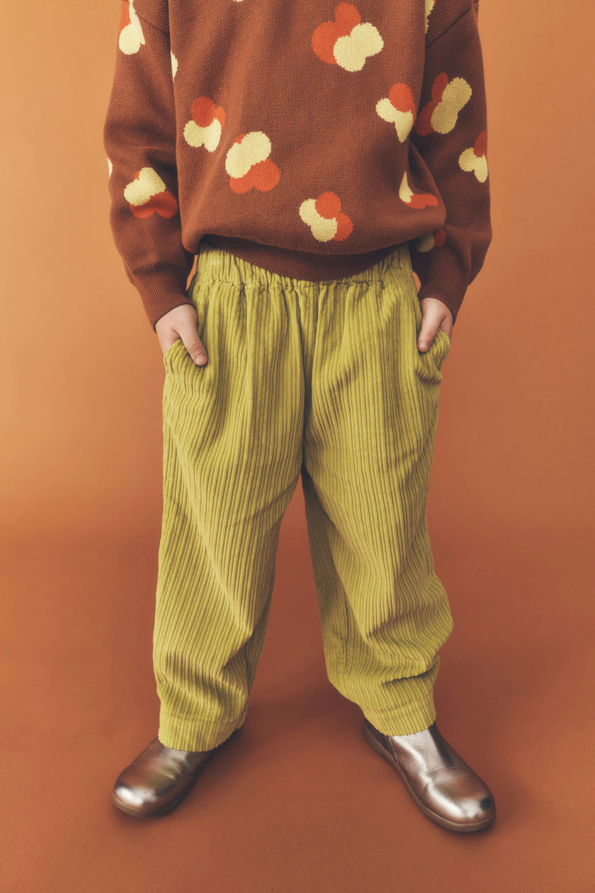 Kids Ever Acid Green Cord Trousers