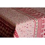 La Leccia Zig-Zag Tablecloth in Dark Pink