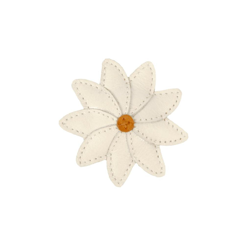 Zaza Fields Hairclip | Daisy | Off White Leather