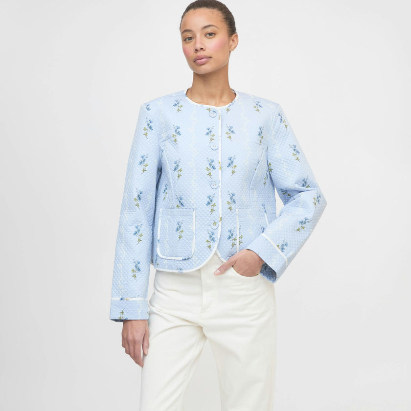 The Cropped Rowan Jacket - Bluebell Waltz