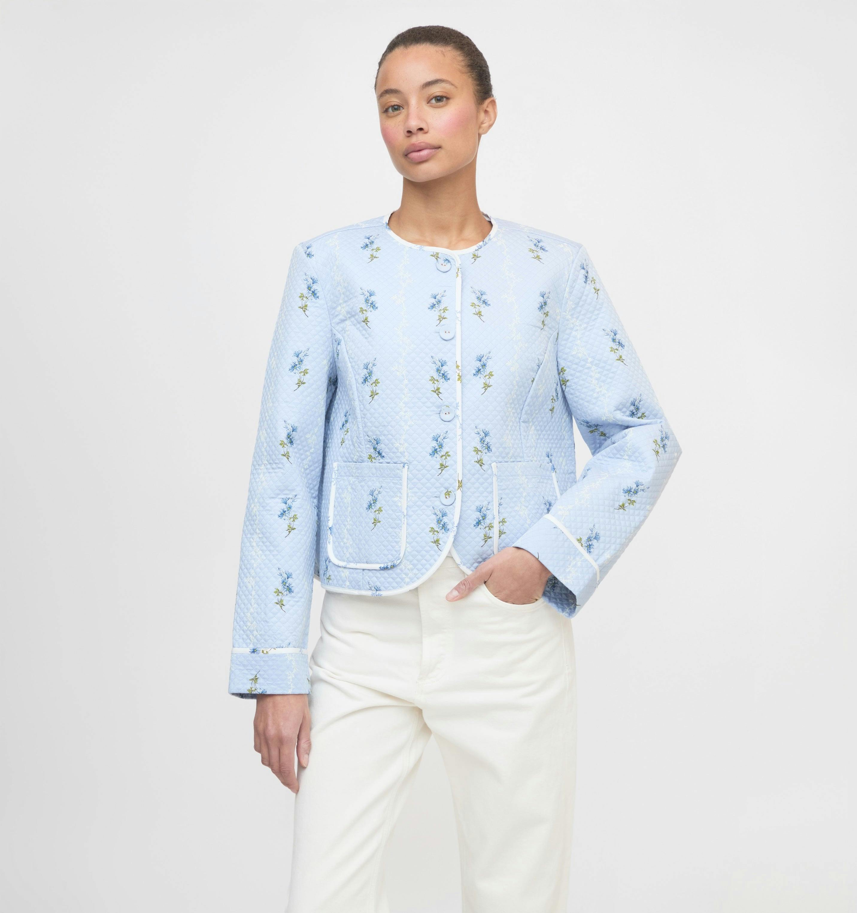 The Cropped Rowan Jacket - Bluebell Waltz