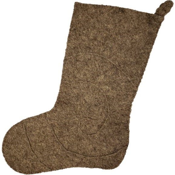 Hand Felted Wool Christmas Stocking - Spiral Grey