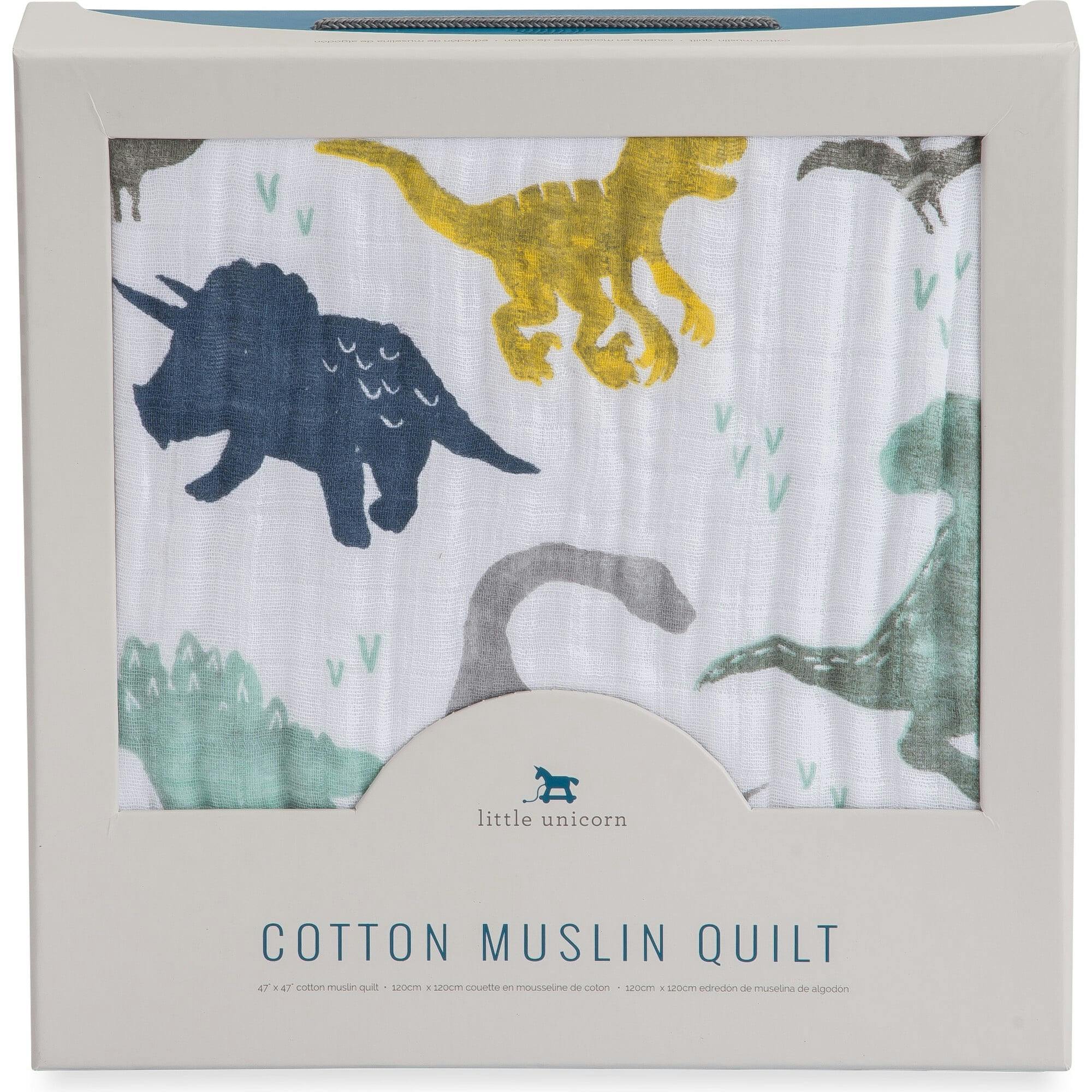 Original Cotton Muslin Quilt - Dino Friends