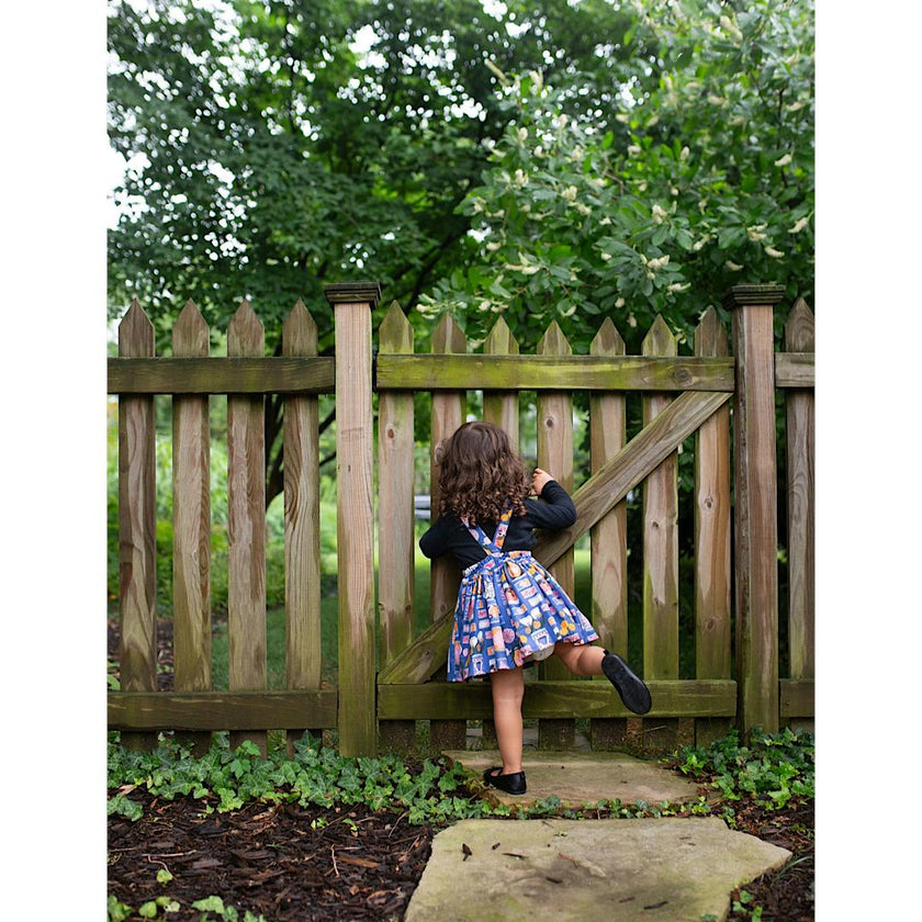 Pinafore Dress in Tin Can Flowers