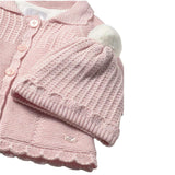 Newborn Girl Knit Coat with Hood