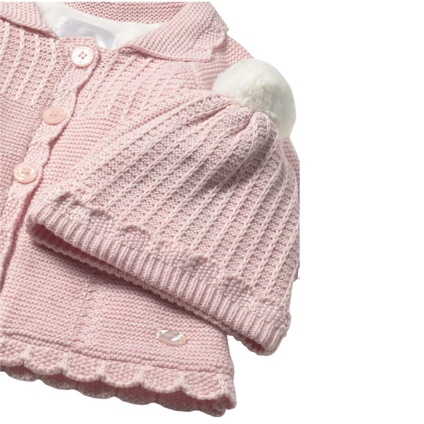 Newborn Girl Knit Coat with Hood