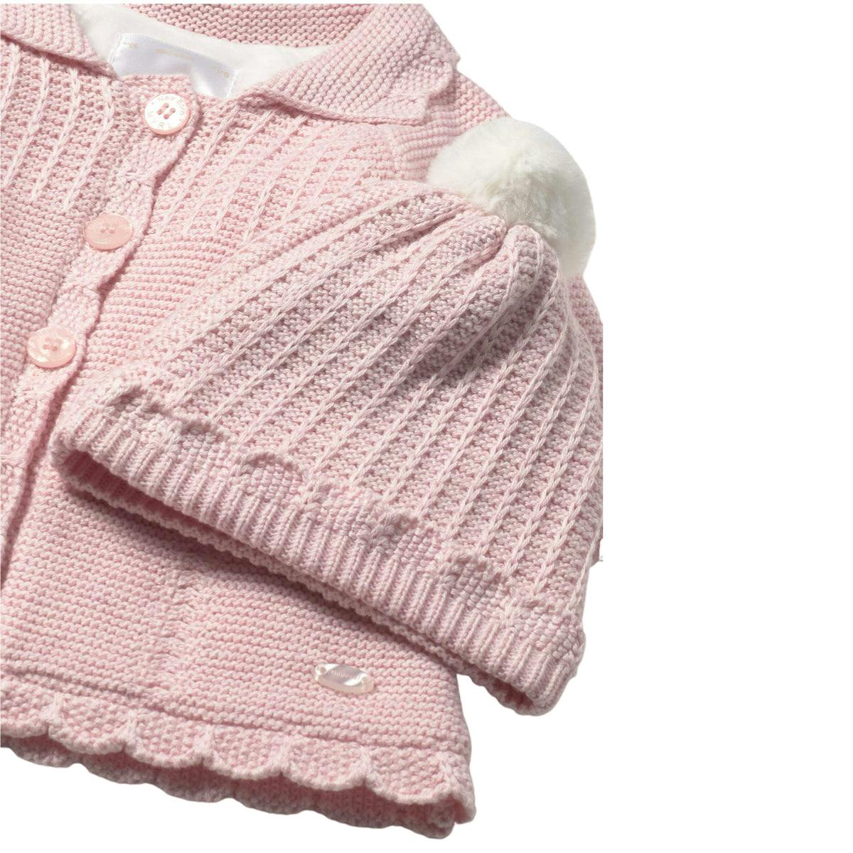 Newborn Girl Knit Coat with Hood