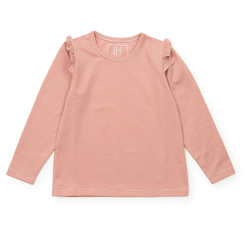 Mia Girls' Longsleeve Performance Top by LH Sport Orange Stripes